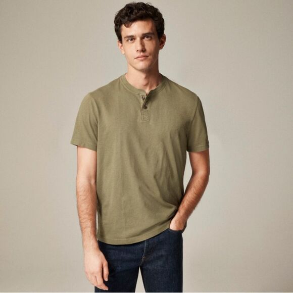 J Crew Shirt S Henley Green - Picture 7 of 7